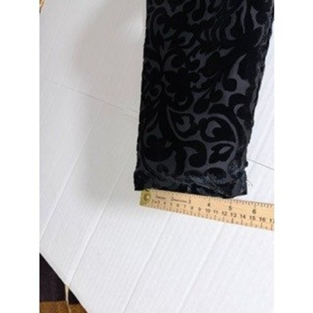 Heaven XXL Black Grey Burnout Velvet Damask Quilted Jacket Frog Button Mandarin - Picture 5 of 8